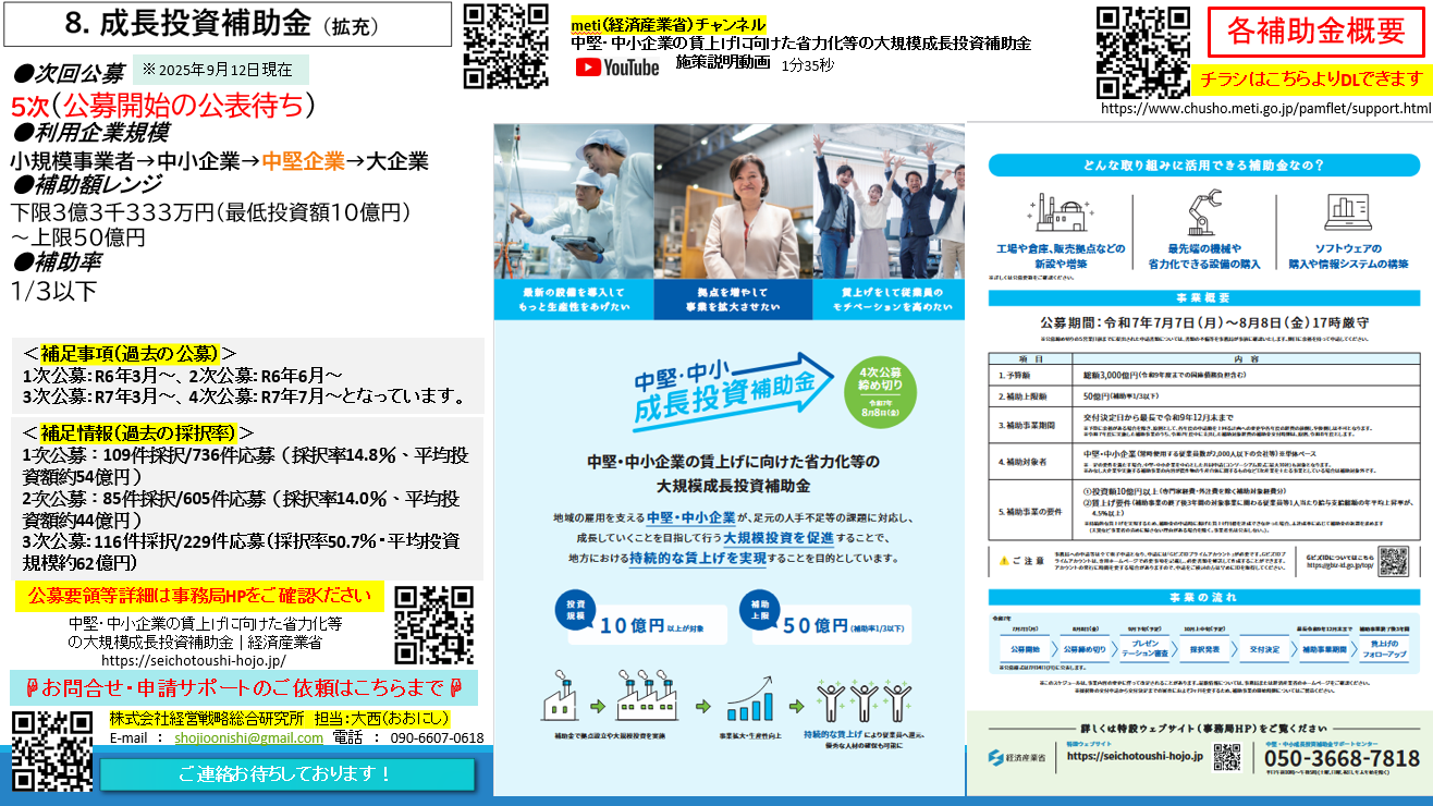8.成長投資補助金